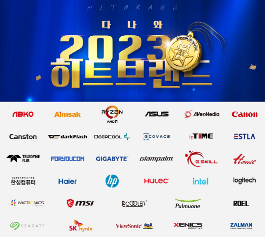 2023 상반기 다나와 히트브랜드 선정 기업 로고. 다나와 제공